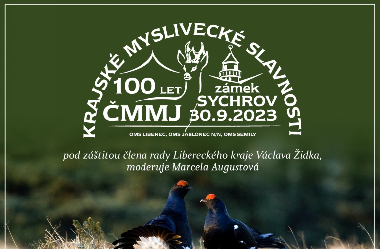 Plakat krajske myslivecke slavnosti na Sychrove 2023